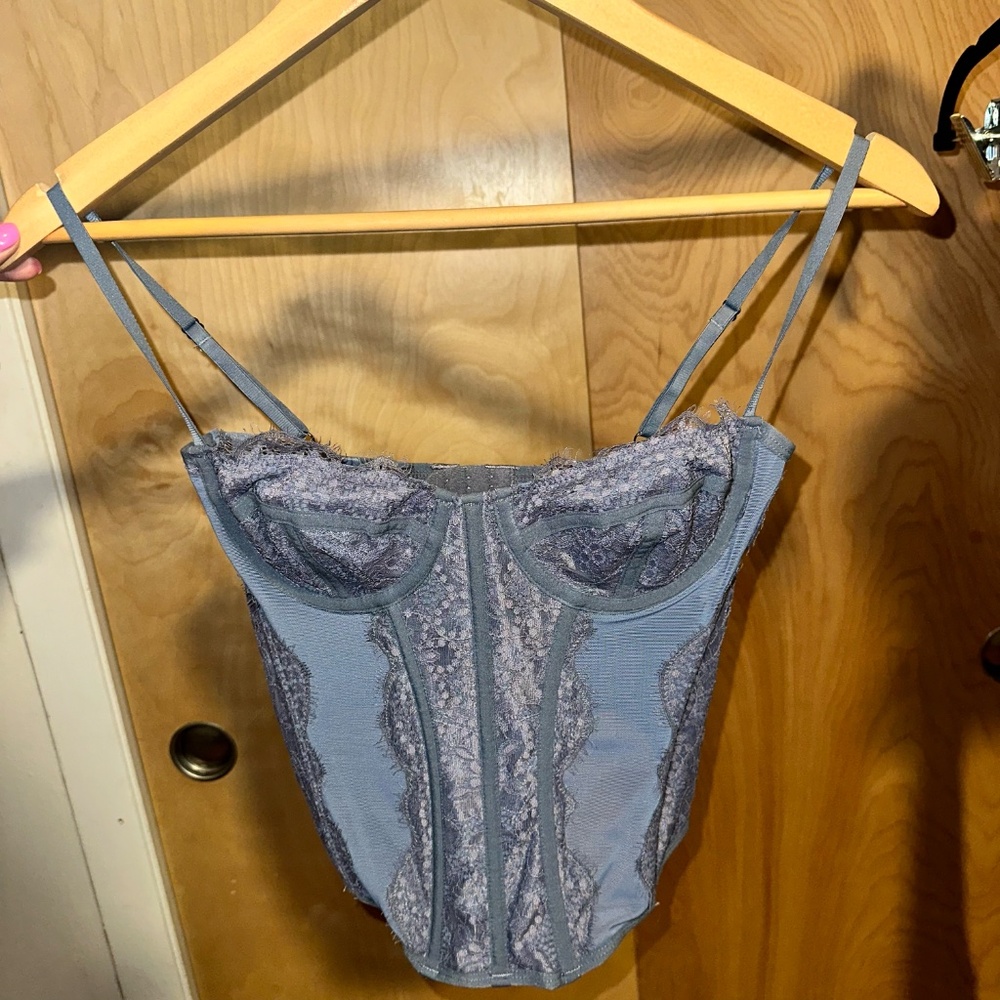 Out From Under Modern Love Corset (Urban Outfitters) - Periwinkle (Size M)